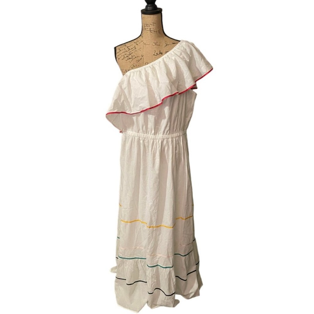 Lane Bryant One Shoulder Ruffle Maxi‎ Dress